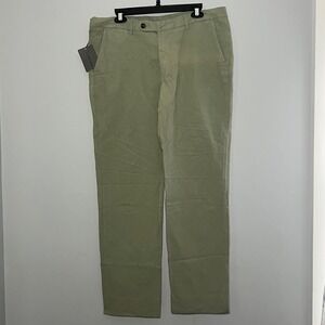 Spier & Mackay Slim Fit‎ Sage Green Cotton Linen Garment Dyed Chino Pants 36x31